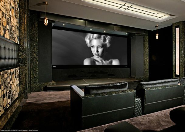 Home Theater, Large Screen, Movie Seating, Lighting