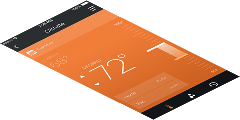 phone interface, orange