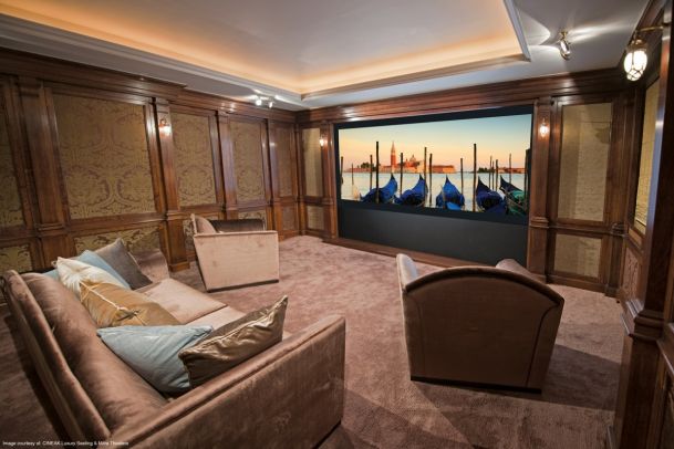 Home Theater, Large Screen, Movie Seating, Lighting