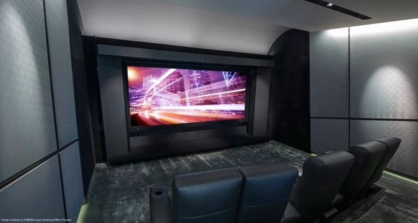 Home Theater, Large Screen, Movie Seating, Lighting